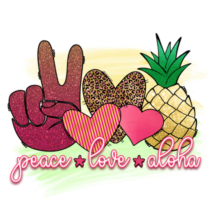 Peace Love Aloha Adult Tshirt