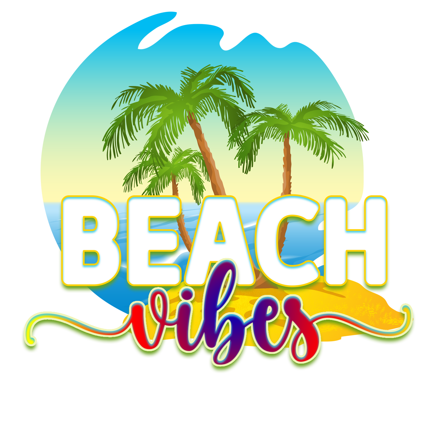 Beach Vibes Palm Trees Adult Tshirt