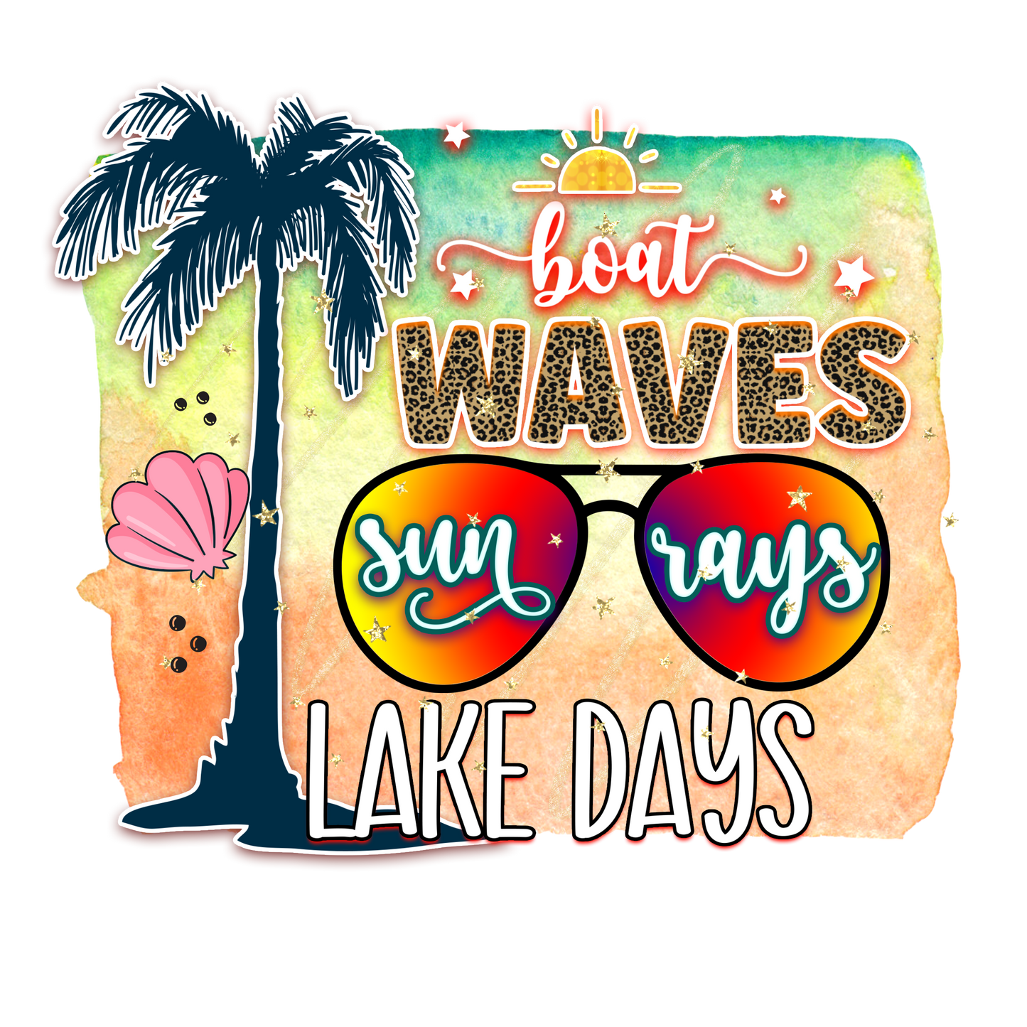 Beach Waves Sun Rays Lake Days Adult Tshirt