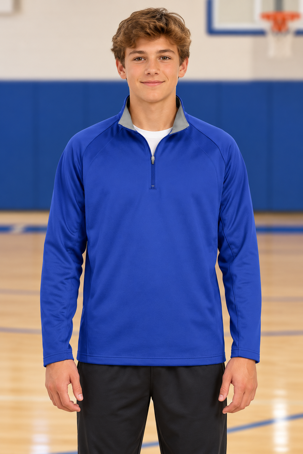 Royals Basketball Customizable Adult Sport Tek Sport-Wick Fleece 1/4-Zip Pullover