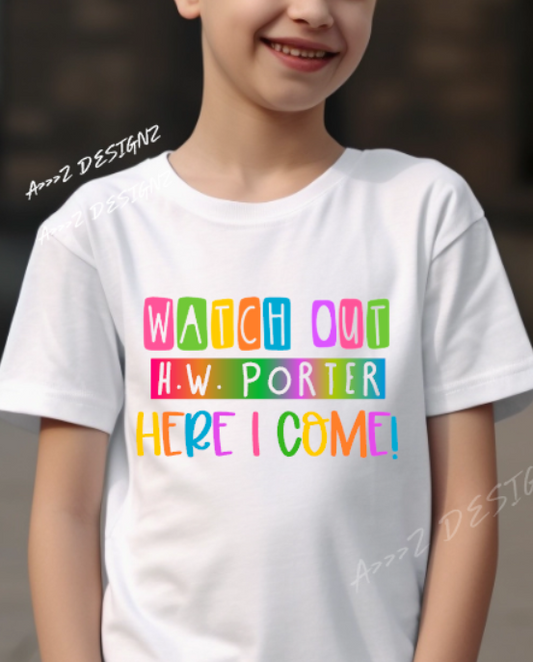 H.W Porter Watch Out Here I Come Youth NEW! Softstyle Tees