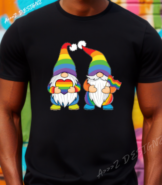 LGBTQ+ Gnomes Pride Beards Adult Tshirt