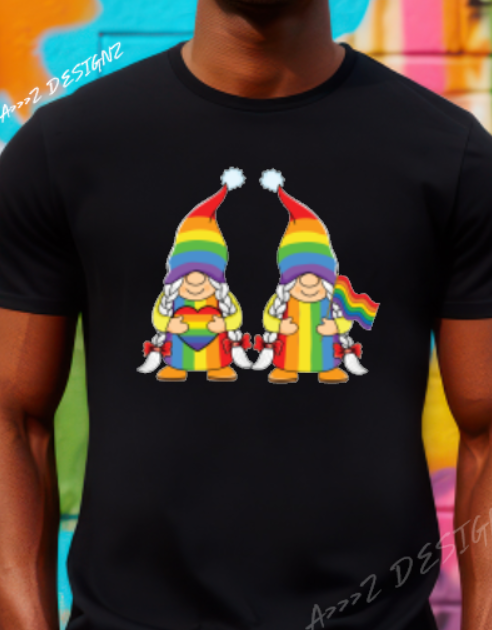 LGBTQ+ Gnomes Pride Braids Adult Tshirt