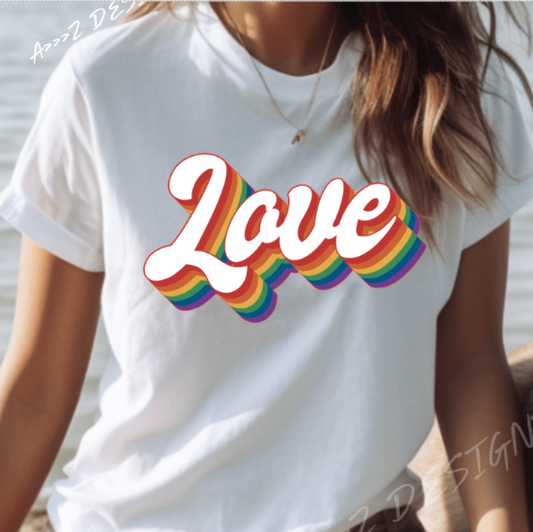 LGBTQ+ LOVE Adult Tshirt