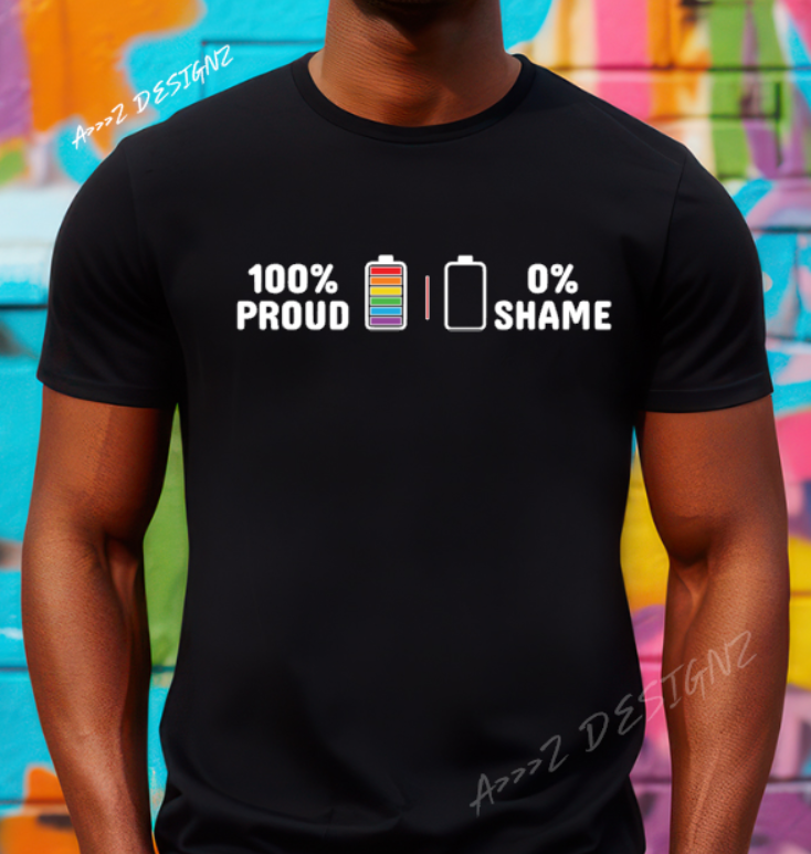LGBTQ+ 100% Proud Adult Tshirt