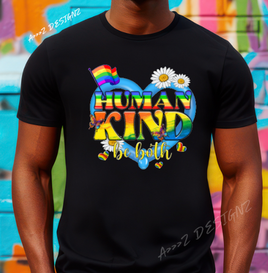 LGBTQ+ Human Kind Be Both Adult Tshirt