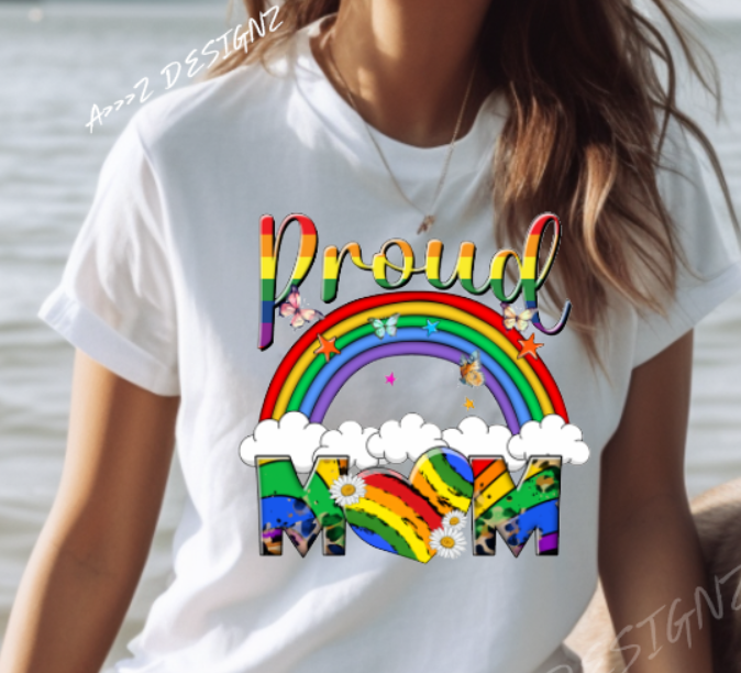LGBTQ+ Proud Mom Adult Tshirt