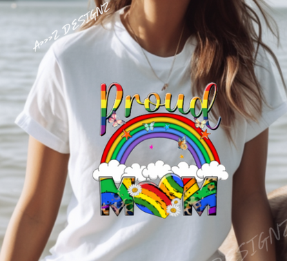 LGBTQ+ Proud Mom Adult Tshirt