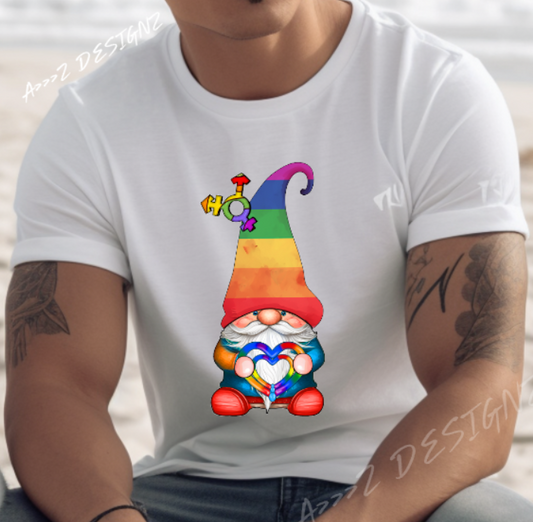 LGBTQ+ Gnome Rainbow Adult Tshirt