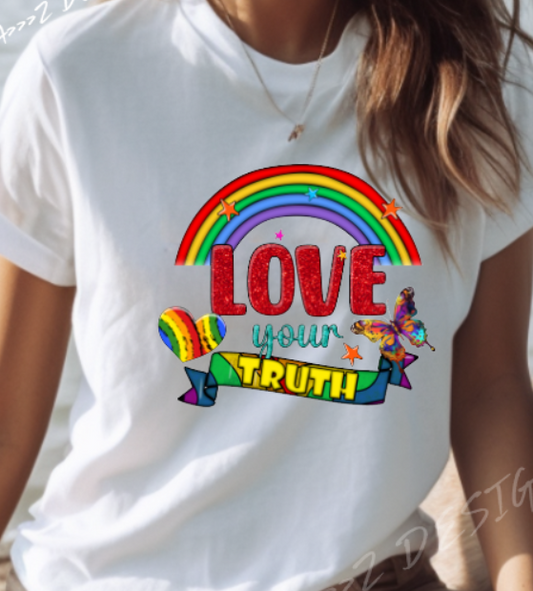 LGBTQ+ Love Your Truth Adult Tshirt