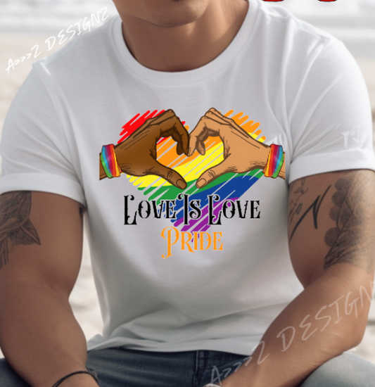 LGBTQ+  Love Is Love Pride Hands Adult Tshirt
