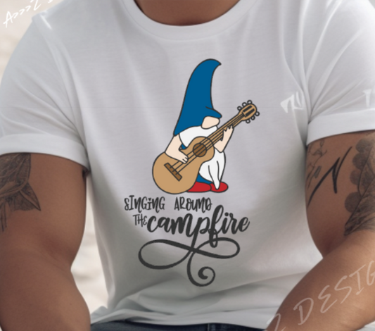 Camping Singing Around the Campfire Adult Tshirt