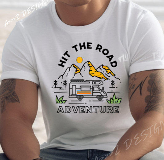 Camping Hit the Road Adult Tshirt
