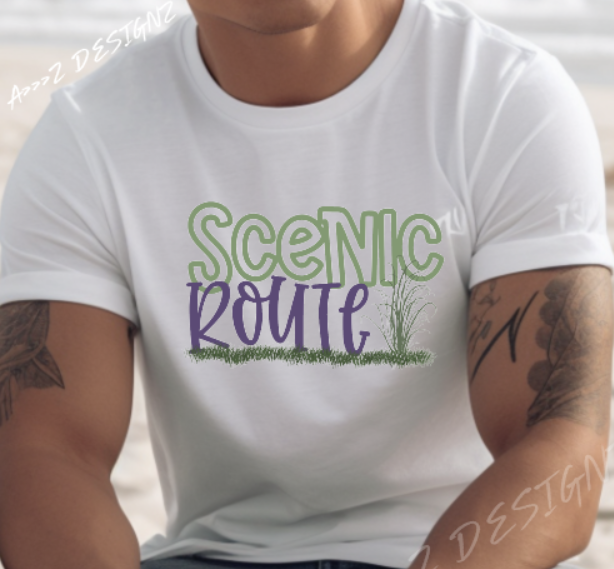 Scenic Route Adult Tshirt