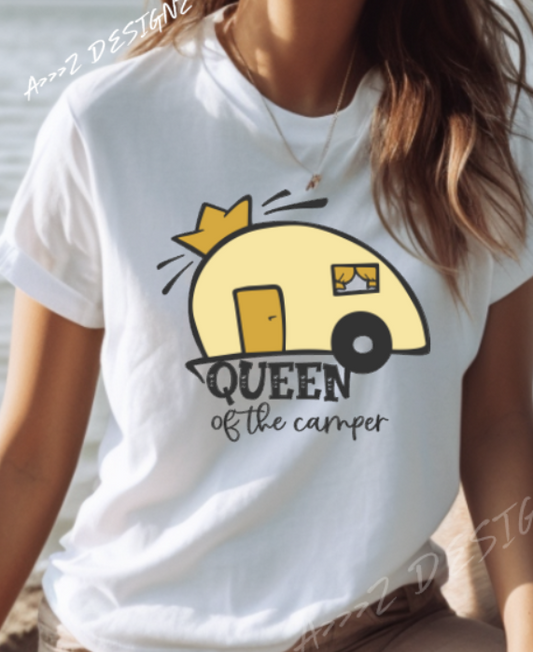 Camping Queen of the Camp Adult Tshirt