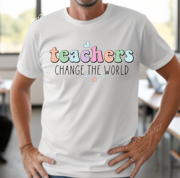 Teachers Change the World Adult Tshirt