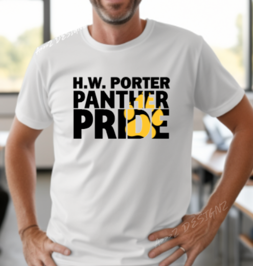 H.W Porter Panther Pride Paw ADULT NEW! Softstyle Tees