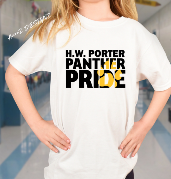 H.W Porter Panther Pride Paw Youth NEW! Softstyle Tees