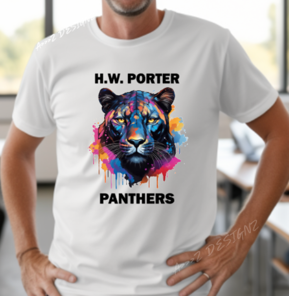 H.W Porter Panther Womens Crew and VNeck - NEW! Softstyle youth panther reading