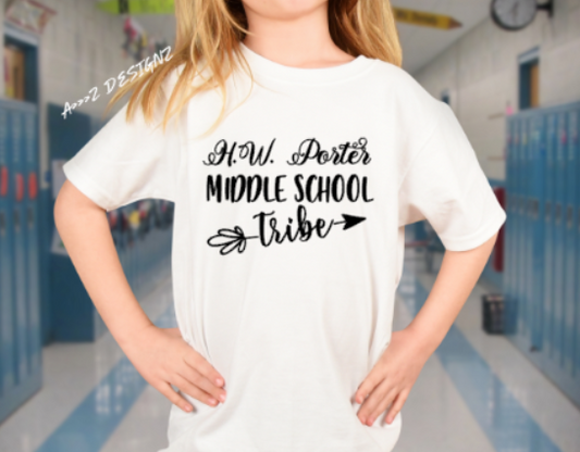 H.W Porter Middle School Tribe Youth to Adult Customizable