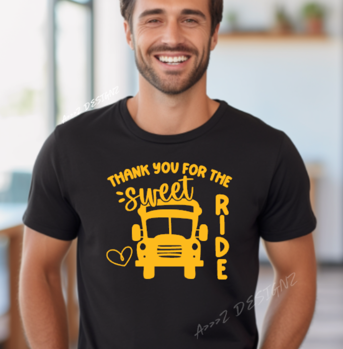 Bus Driver Thank You for the Sweet Ride Adult Tshirt