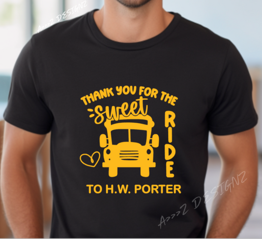 H.W Porter Bus Driver Sweet Ride ADULT NEW! Softstyle Tees
