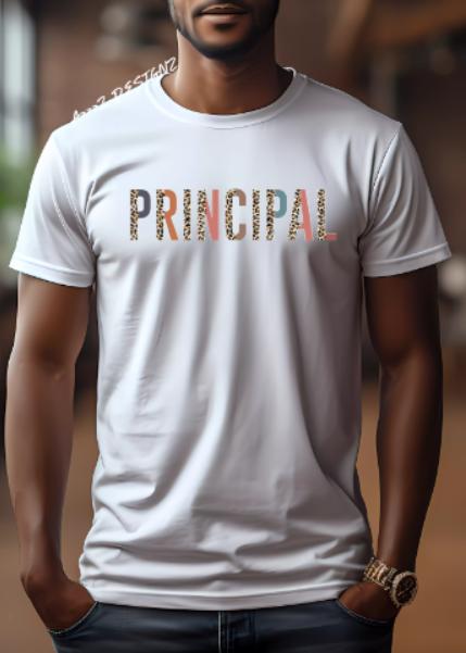 Teacher Principal Leopard Print Adult Tshirt
