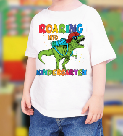 Roaring Into (Insert Grade) Dinosaur Youth Tshirt