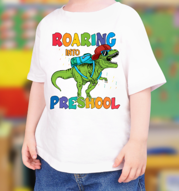 Roaring Into (Insert Grade) Dinosaur Youth Tshirt
