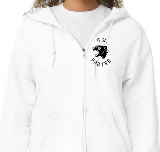 H.W. Porter Youth to Adult Zip Up Jerzees Nublend Hoodie