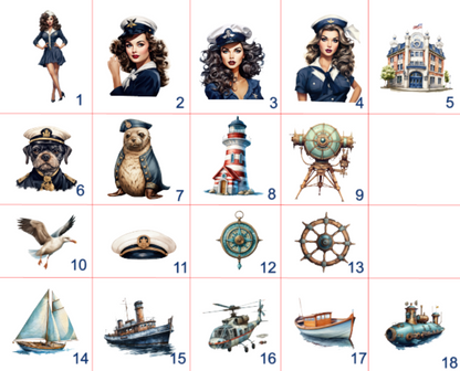 Pinup Navy Girl Bag - choose your design and bag size