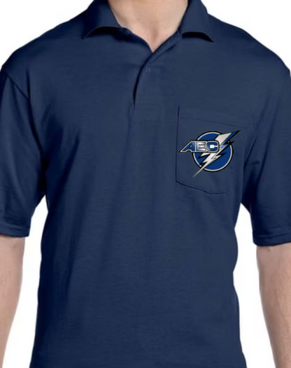 AEC Adult Unisex 5.6 oz. SpotShield™ Pocket Jersey Polo (choose custom color and logo type)