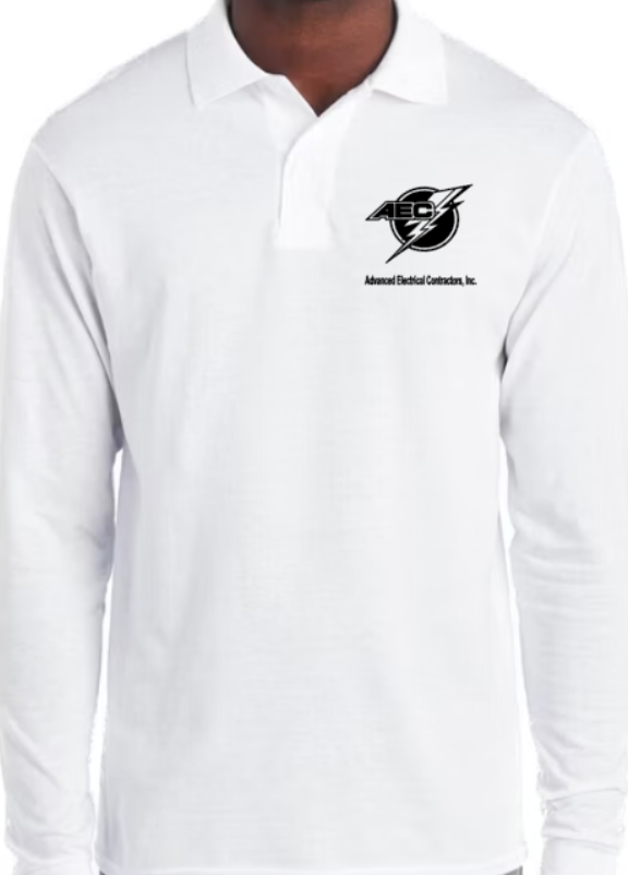 AEC Adult Unisex 5.6 oz. SpotShield™ Long-Sleeve Jersey Polo (choose custom color and logo type)