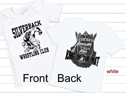 Silverback Wrestling Club Tshirt TODDLER youth to TALL ADULT sizes (multiple color choices)