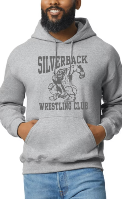 Silverback Wrestling King of the Mat Hooded SOFTSTYLE Sweatshirt YOUTH to ADULT sizes (multiple color choices)