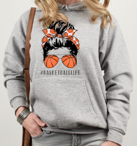 Basketball Life - Hooded Softstyle Sweatshirt YOUTH to ADULT sizes (multiple color/ layout choices)