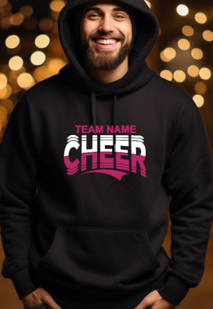 CHEER team- choose team 2 - Hooded Softstyle Sweatshirt YOUTH to ADULT sizes (multiple color/ layout choices)