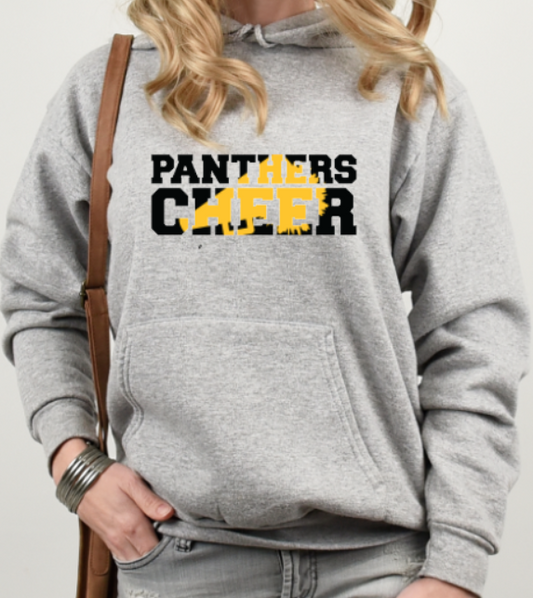 Panthers CHEER - Hooded Softstyle Sweatshirt YOUTH to ADULT sizes (multiple color/ layout choices)