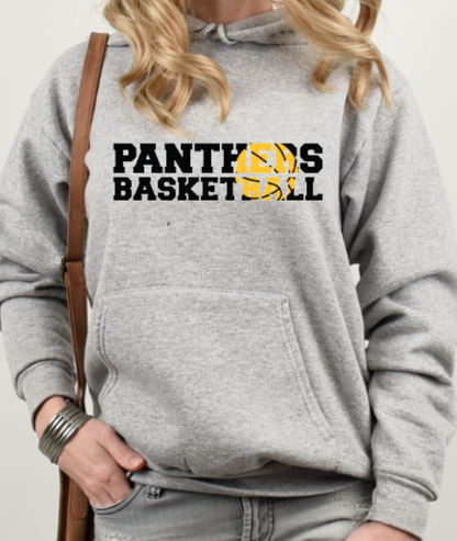 Panthers Basketball - Hooded Softstyle Sweatshirt YOUTH to ADULT sizes (multiple color/ layout choices)