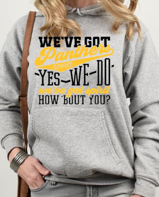 Panthers Spirit - Hooded Softstyle Sweatshirt ADULT sizes (multiple color/ layout choices)