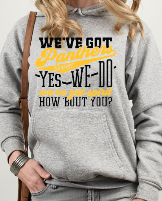 Panthers Spirit - Hooded Sweatshirt YOUTH to ADULT sizes customizable