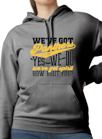 Panthers Spirit - Hooded Sweatshirt YOUTH to ADULT sizes customizable