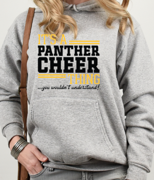 Panthers Cheer Thing - Hooded Softstyle Sweatshirt ADULT sizes (multiple color/ layout choices)