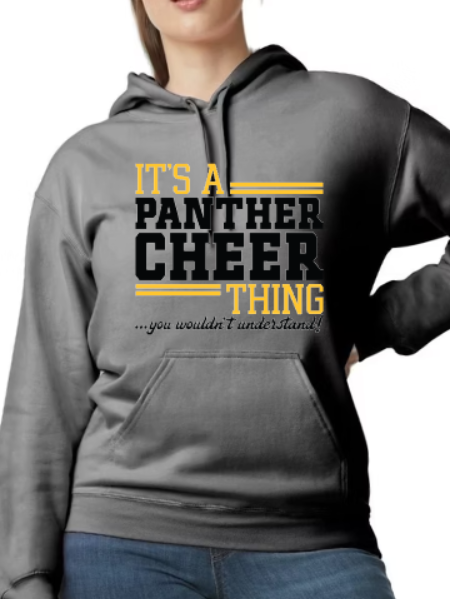 Panthers Cheer Thing - Hooded Softstyle Sweatshirt ADULT sizes (multiple color/ layout choices)