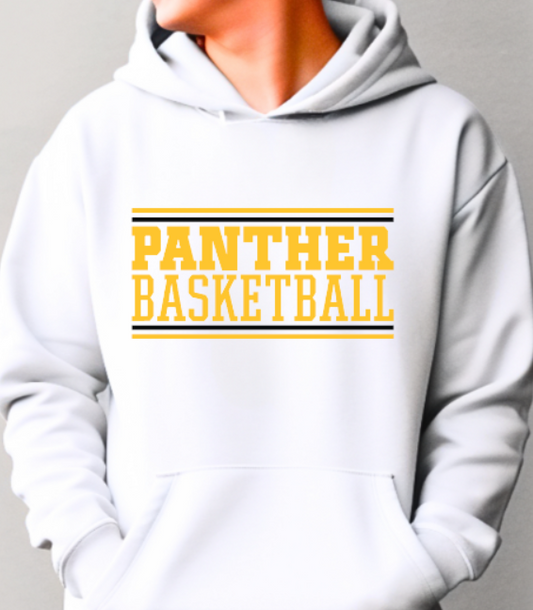 Panthers Bball Line - Hooded Softstyle Sweatshirt YOUTH to ADULT sizes (multiple color/ layout choices)