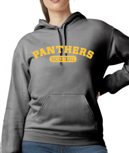 Panthers Basketball - Hooded Softstyle Sweatshirt YOUTH to ADULT sizes (multiple color/ layout choices)