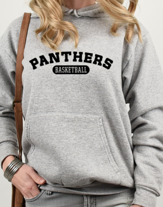 Panthers Basketball - Hooded Softstyle Sweatshirt YOUTH to ADULT sizes (multiple color/ layout choices)