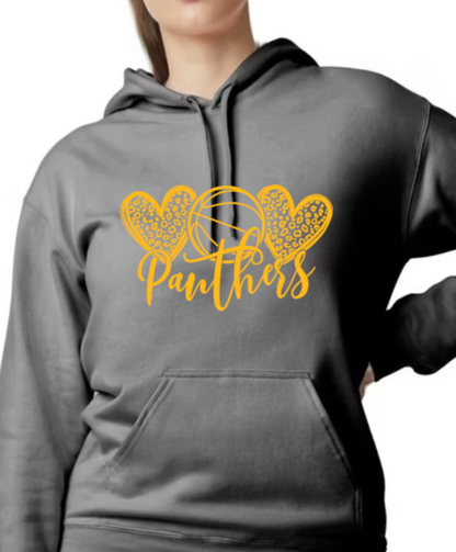 Panthers Love Basketball - Hooded Softstyle Sweatshirt YOUTH to ADULT customizable