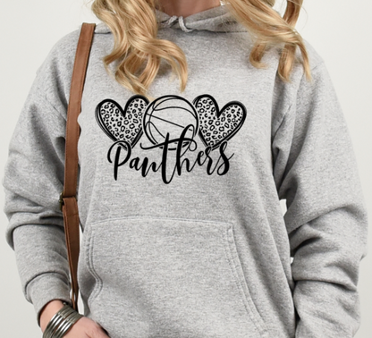 Panthers Love Basketball - Hooded Softstyle Sweatshirt YOUTH to ADULT customizable