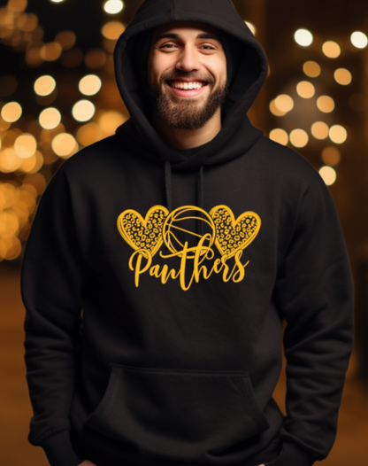 Panthers Love Basketball - Hooded Softstyle Sweatshirt YOUTH to ADULT customizable